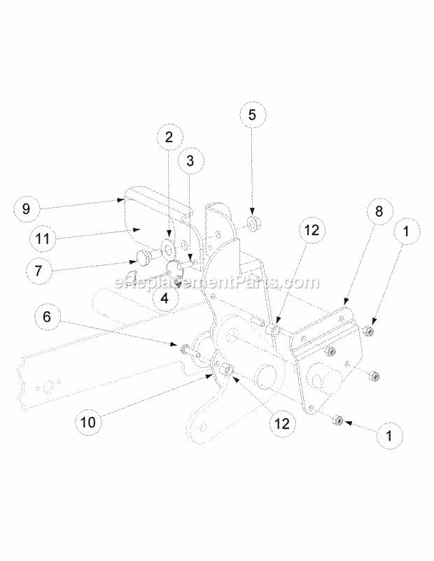 Foot Pedal Deck Lift Assembly Diagram and Parts List for M72-CT 53AB5JEZ750 Cub Cadet Sprayer